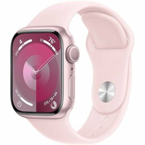 Hodinky Apple Watch Series 9 GPS + Cellular, 45mm Pink Aluminium Case with Light Pink Sport Band - M/L