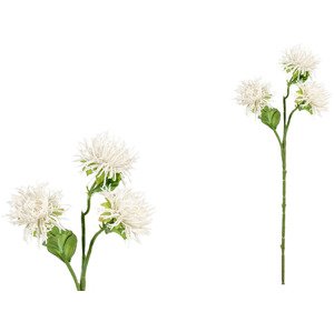 Chryzantéma, barva bílá ojíněná. Květina umělá. KUC2552, sada 4 ks
