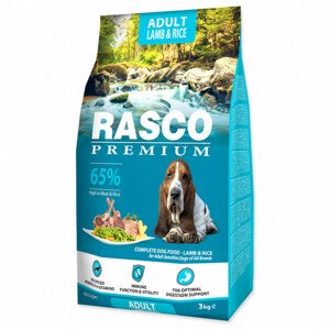 Krmivo Rasco Premium Adult jehněčí s rýží 3kg