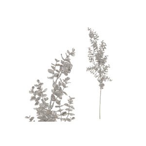 Eukalyptus větev, stříbrná barva. NL0074-SIL, sada 6 ks