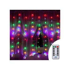 LED světelný závěs Hvězdy - 2x1,1m, 136LED, 8 funkcí, ovladač, IP44, multicolor