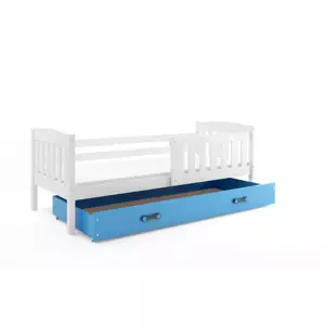 Dětská postel Kubus - 1 osoba, 80x160 s úložným prostorem – Bílá, Modrá