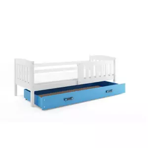 Dětská postel Kubus - 1 osoba, 80x190 s úložným prostorem – Bílá, Modrá