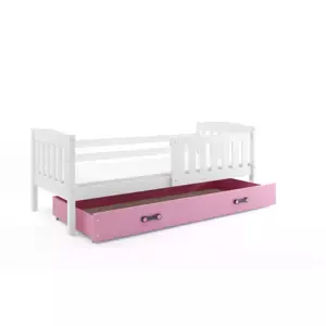 Dětská postel Kubus - 1 osoba, 80x160 s úložným prostorem – Bílá, Růžová