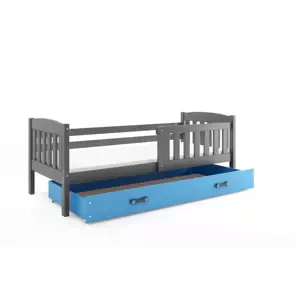 Dětská postel Kubus - 1 osoba, 80x160 s úložným prostorem – Grafit, Modrá