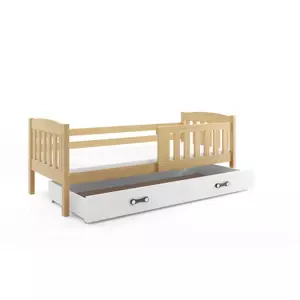 Dětská postel Kubus - 1 osoba, 80x190 s úložným prostorem – Borovice, Bílá