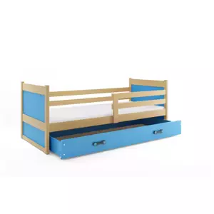 Dětská postel Rico 1 80x190, s úložným prostorem - 1 osoba - Borovice, Modrá