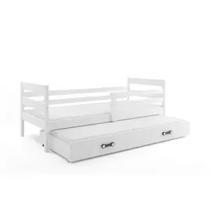 Dětská postel Eryk - 2 osoby, 90x200 s výsuvnou přistýlkou – Bílá, Bílá