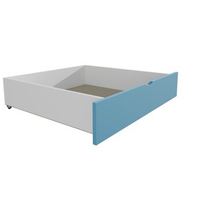 Zásuvka / šuplík masiv borovice / LTD - 1 kus / polovina délky postele (Barva dřeva: barva modrá, Délka: 180 cm, Varianta: bez přistýlky)