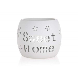 Aroma lampa porcelánová 10,5 x 10,5 cm, Sweet Home, bílá