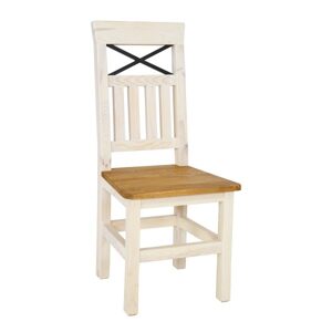 Borovicová židle KT717, šířka: š46, výška: š105, hloubka: g51, sada 5 ks (Barva dřeva: Anticky bílá)