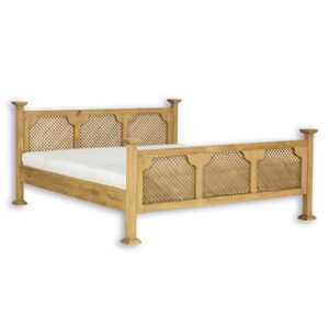 Borovicová postel LK705, délka: d200, šířka: s160, sada 5 ks (Barva dřeva: Bělená vosk)