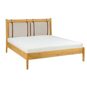 Borovicová postel LK706, délka: d200, šířka: s160, sada 5 ks (Barva dřeva: Brunat vosk)