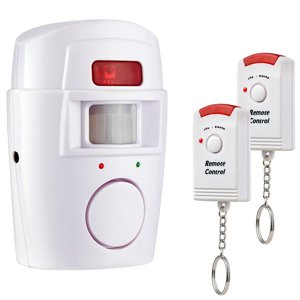 Bezdrátový alarm s pohybovým senzorem a dvěma dálkovými ovladači