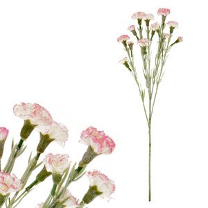 Mini Karafiát, barva bílo-růžová. Květina umělá. KU4191-WHPK, sada 6 ks