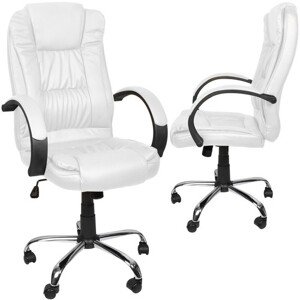 Kancelářská židle, ekokůže - bílá, Malatec 23240