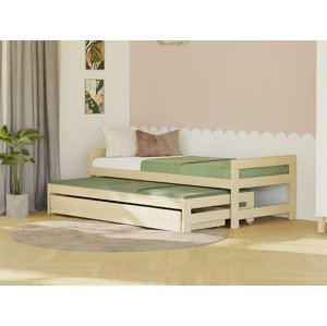 Benlemi Jednolůžková postel SIMPLY 90x200 3v1 s přistýlkou a úložným šuplíkem Zvolte barvu: Cihlová
