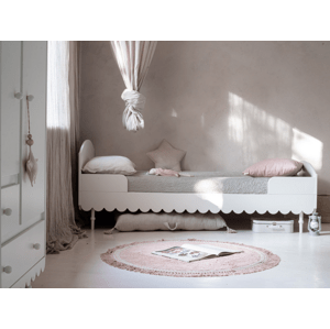 Wood Luck Dětská jednolůžková postel s odnímatelnou bočnicí BABUSHKA 90x200 cm Zvolte barvu: Bílá