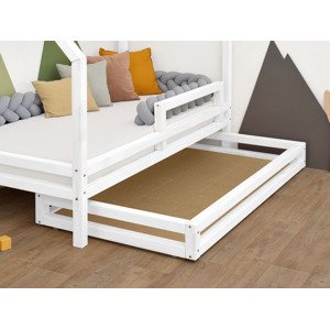Benlemi Bílý úložný šuplík 2IN1 pod postel na kolečkách 90x160 cm (pod postel 90x180 cm) s roštem a plným dnem