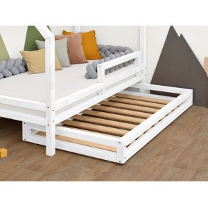 Benlemi Úložný šuplík 2IN1 pod postel na kolečkách Zvolte barvu: Bílá, Rozměr: 90x160 cm (pod postel 90x180 cm), Varianta: S roštem