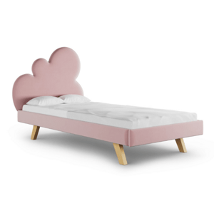 MINKO Čalouněná jednolůžková postel CLOUD do dětského pokoje Zvolte barvu: Růžová, Strana: Vpravo, Zvolte rozměr: 120x200 cm