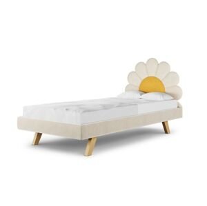 MINKO Čalouněná jednolůžková postel DAISY do dětského pokoje Zvolte barvu: Krémová, Zvolte rozměr: 120x200 cm