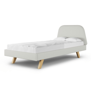 MINKO Čalouněná dětská jednolůžková postel TRAPEZE Zvolte barvu: Krémová, Zvolte rozměr: 120x200 cm