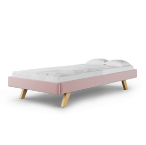 MINKO Čalouněná dětská jednolůžková postel BASIC bez čela Zvolte barvu: Růžová, Zvolte rozměr: 90x200 cm