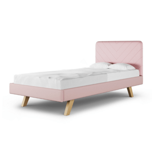 MINKO Čalouněná jednolůžková postel STITCH do dětského pokoje Zvolte barvu: Růžová, Zvolte rozměr: 90x200 cm