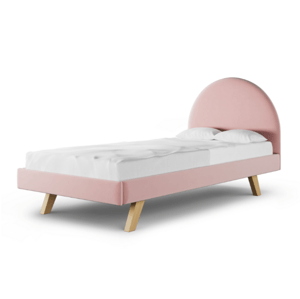 MINKO Čalouněná jednolůžková postel PILLE do dětského pokoje Zvolte barvu: Růžová, Zvolte rozměr: 90x200 cm