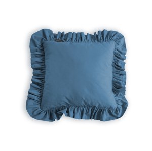 SenLove Dekorační polštář s volánkem ČTVEREC z bavlny Zvolte barvu: Modrá