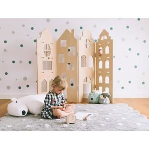 Myminihome Multifunkční paravan do dětského pokoje ve tvaru domku Zvolte barvu: Béžová