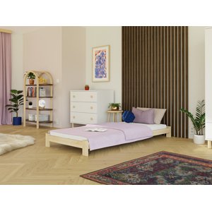 Benlemi Dřevěná jednolůžková postel SIMPLY Zvolte barvu: Nelakovaná, Zvolte rozměr: 80x160 cm