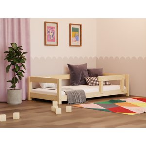 Benlemi Dětská postel STUDY se zábranou Zvolte barvu: Pastelově růžová, Zvolte rozměr: 120x190 cm, Zvolte zábranu: S jednou zábranou