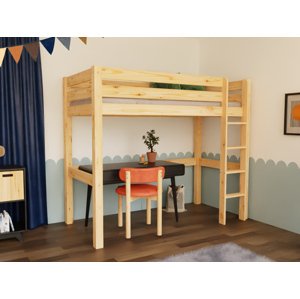 Tartak Meble Dřevěná vyvýšená postel MAKALU pro děti 90x200 cm Zvolte barvu: Bílá