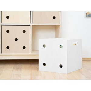 Benlemi Dřevěný úložný box DICE s čísly ve stylu hrací kostky Zvolte barvu: Bílá, Varianta: Čtyřka