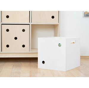Benlemi Dřevěný úložný box DICE s čísly ve stylu hrací kostky Zvolte barvu: Bílá, Varianta: Dvojka