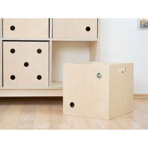 Benlemi Dřevěný úložný box DICE s čísly ve stylu hrací kostky Zvolte barvu: Transparentní vosková lazura matná, Varianta: Dvojka