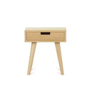 Benlemi Designový noční stolek se šuplíkem LUNA přírodní Kvalita dřeva: 2. Kombinace dubového masivu a dýhované DTD desky