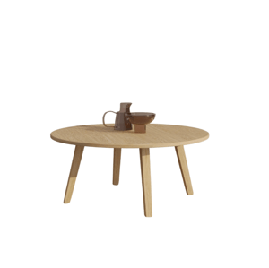 Benlemi Kulatý konferenční stolek z dubového masivu ROTA 90 cm nízký
