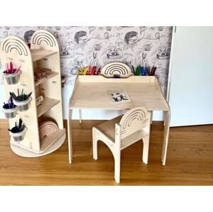 Myminihome Dětský stolek RAINBOW s pastelkovníky + židle Zvolte barvu: Mátová