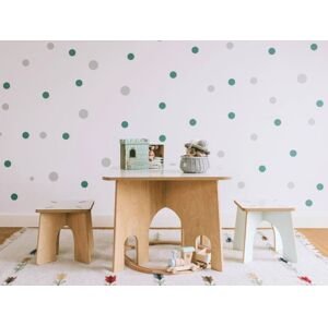 Myminihome Dětský stůl RONDO + stolička bez opěrátka Zvolte barvu: Béžová, Varianta: S jednou židlí