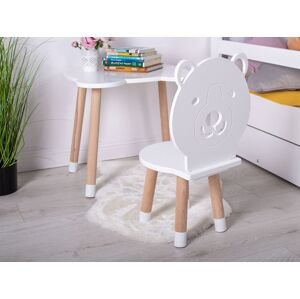 Manibox Dětská židlička MEDVĚD ze dřeva + jméno ZDARMA