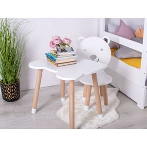 Manibox Dětský dřevěný stolek s židlí MEDVĚD + jméno ZDARMA